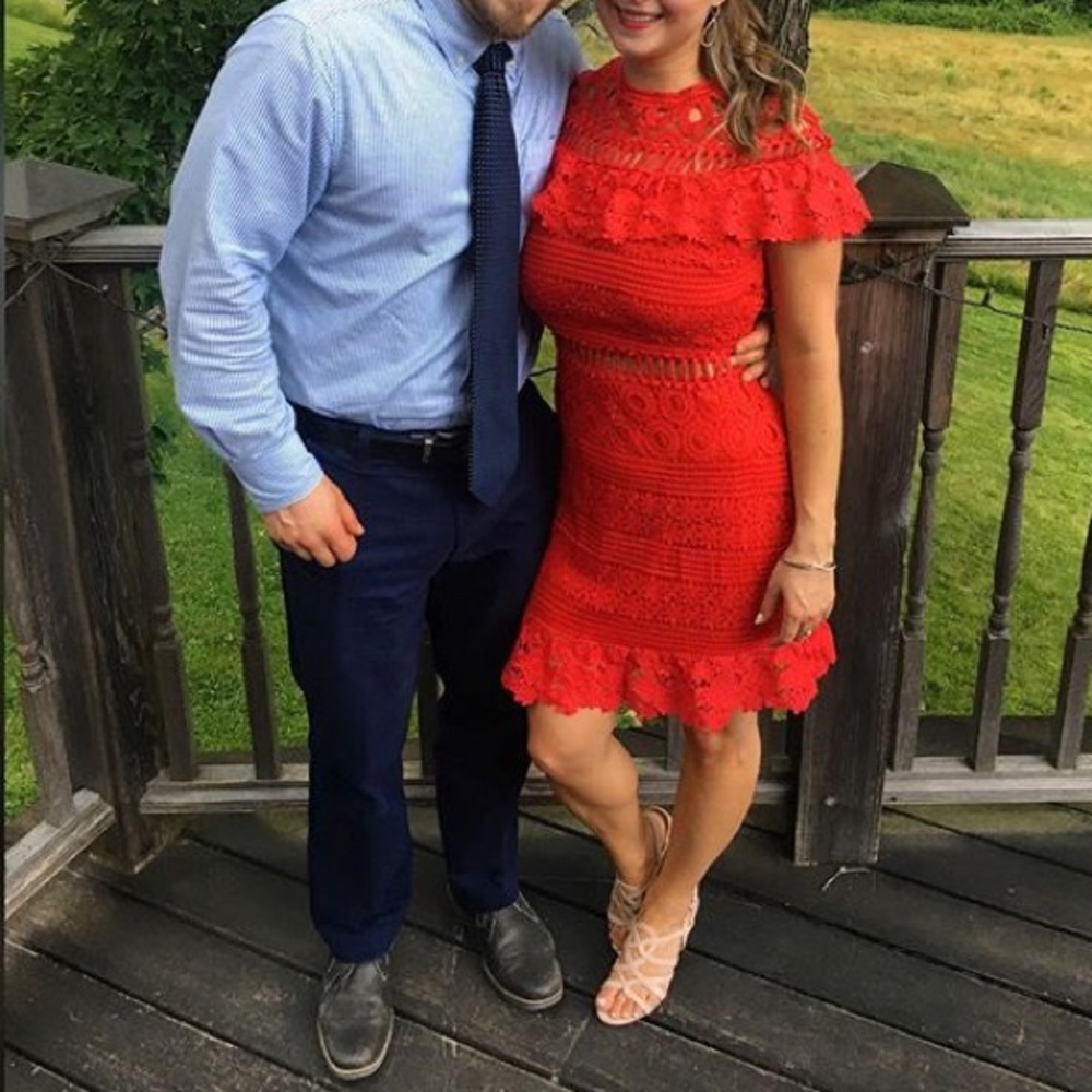 Misguided Red Crochet Dress